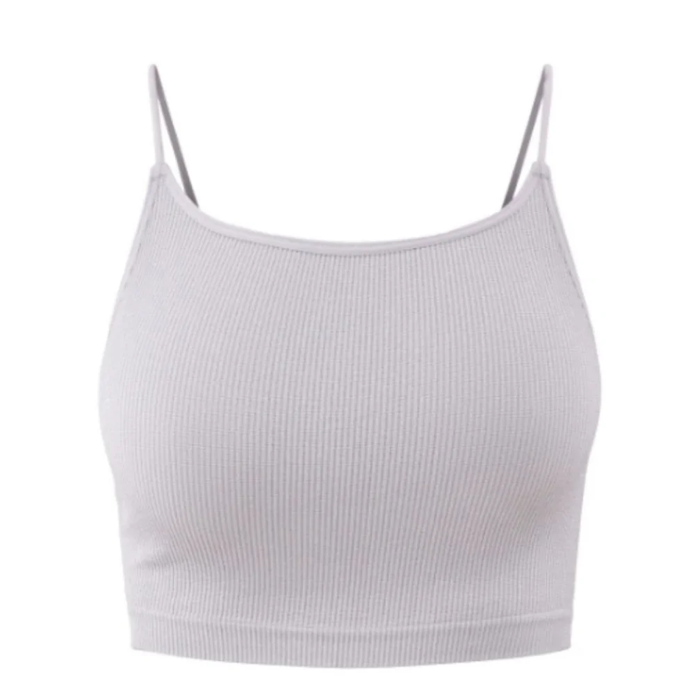 Shimmer Ribbed Strappy Cami Bralette - Gray